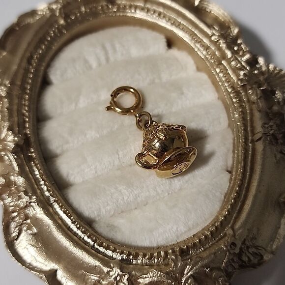 Monet Gold Tone Teacup Charm Pendant - Picture 1 of 3